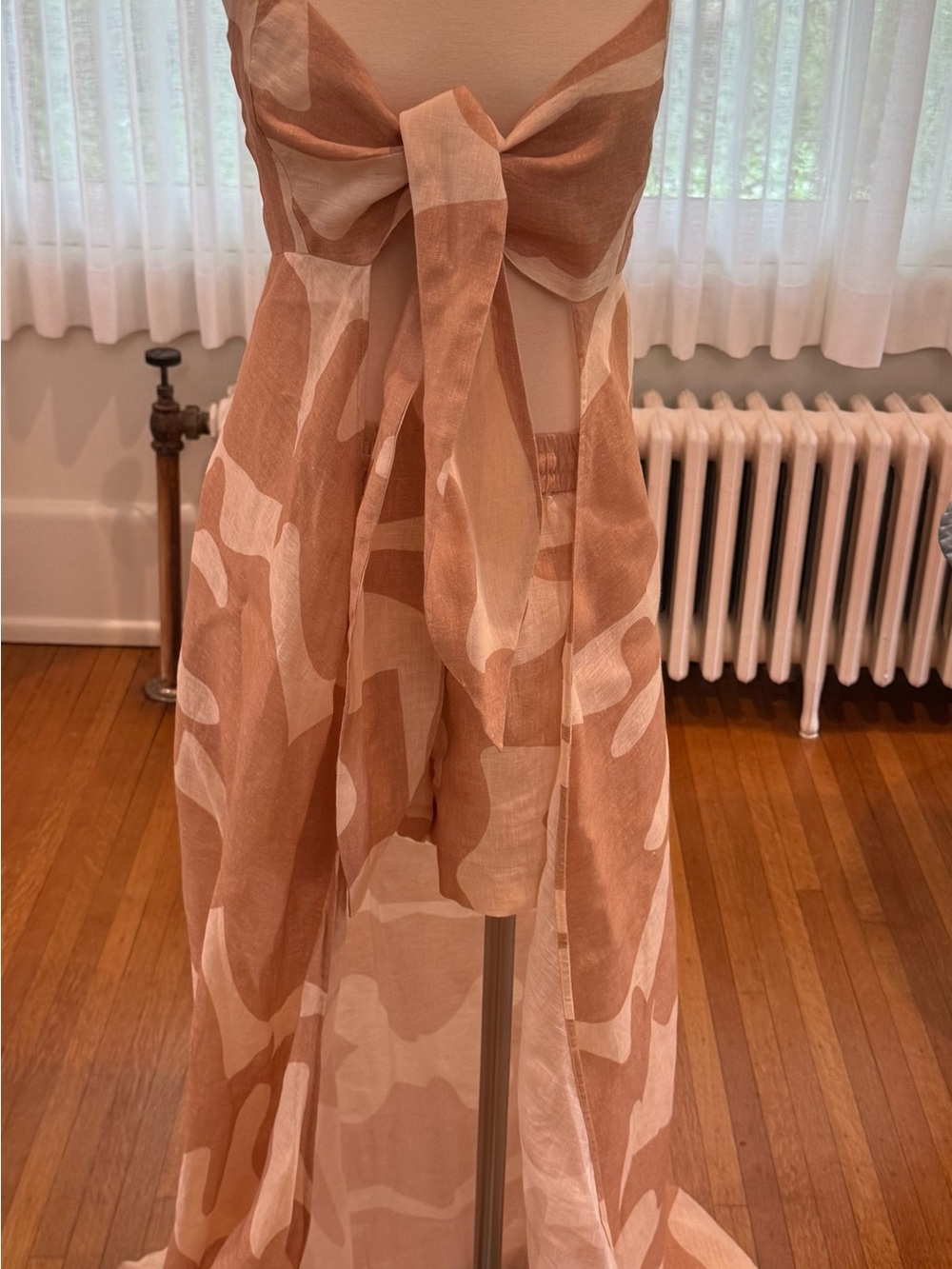 Women’s Tan & Cream Patterned Shorts - Lightweight Summer Style